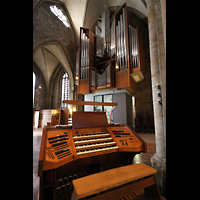 Dortmund, St. Reinoldi, Spieltisch und Orgel