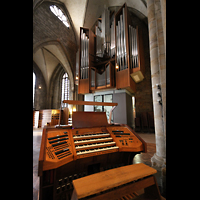 Dortmund, St. Reinoldi, Spieltisch und Orgel