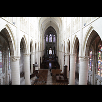 Chalons-en-Champagne, Cathédrale Saint-Etienne, Ansicht von der Orgelempore in dir Kirche
