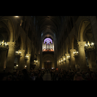 Paris, Cathédrale Notre-Dame, Hauptschiff in Richtung Orgel