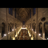 Paris, Cathédrale Notre-Dame, Blick von der Orgelempore in die Kathedrale