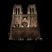 Paris, Cathédrale Notre-Dame, Fassade bei Nacht