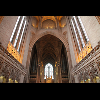 Liverpool, Anglican Cathedral, Blick vom Zentralraum zur Orgel