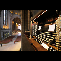 Liverpool, Anglican Cathedral, Blick vom oberen Spieltisch in den Zentralraum