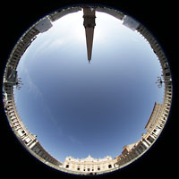 Roma (Rom), Basilica S. Pietro (Petersdom), Petersplatz - Gesamtansicht mit Obelisk