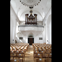 Sion (Sitten), Jesuitenkirche (Konzertsaal), Innenraum in Richtung Orgel