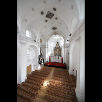 Sion (Sitten), Jesuitenkirche (Konzertsaal), Blick von der Empore in Richtung Chor