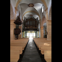 Martigny, Notre-Dame de la Visitation, Innenraum in Richtung Orgel
