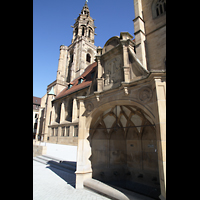 Heilbronn, Kilianskirche, Siebenrhrenbrunnen vor der Kirche