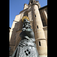 Heilbronn, Kilianskirche, Christophorus-Skulptur vor dem Sdportal