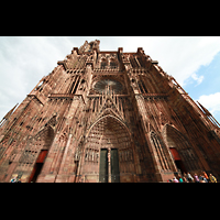 Strasbourg (Straßburg), Cathédrale Notre-Dame, Fassade perspektivisch