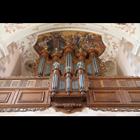 Ebersmunster (Ebersmünster), Église Abbatiale (Abteikirche), Orgel mit Deckengemälden
