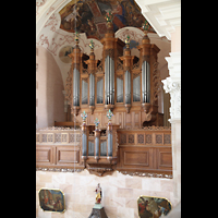 Ebersmunster (Ebersmünster), Église Abbatiale (Abteikirche), Orgel von der Seitenempore aus gesehen