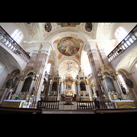 Ebersmunster (Ebersmnster), glise Abbatiale (Abteikirche), Innenraum in Richtung Chor