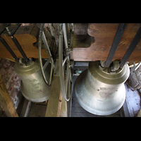 Freudenstadt, Ev. Stadtkirche, Gloriosa- (ca. 8 t) und Friedensglocke (ca 4 t) im Nordturm