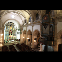 Campanet (Mallorca), Sant Miquel, Orgel von der rückseitigen Empore aus gesehen