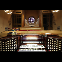 Denver, Montview Boulevard Presbyterian Church, Spieltisch und Orgelprospekt