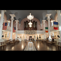 New York City, St. Paul's Chapel (Trinity Parish), Innenraum in Richtung Orgel
