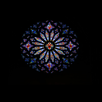 New York City, Episcopal Cathedral of St. John-The-Divine, Große Rosette an der Westwand (Pfeifen der State Trumpet fehlen)