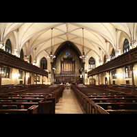 New York City, First Presbyterian Church, Innenraum in Richtung Orgel