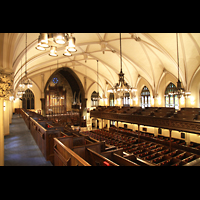 New York City, First Presbyterian Church, Blick von der hinteren Seitenempore in die Kirche