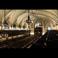 New York City, First Presbyterian Church, Blick von der vorderen Seitenempore in die Kirche