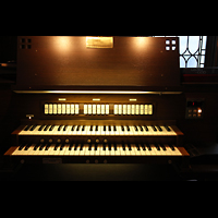 New York City, First Presbyterian Church, Spieltisch der kleinen Orgel in der Kapelle