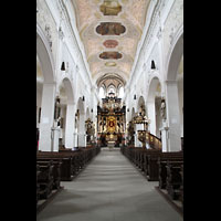 Bamberg, Pfarrkirche Unserer Lieben Frau, Innenraum in Richtung Chor