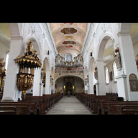 Bamberg, Pfarrkirche Unserer Lieben Frau, Innenraum in Richtung Orgel