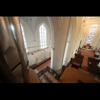 Hamburg, St. Katharinen, Blick von einem der 32'-Pedaltrme in den Kirchenraum