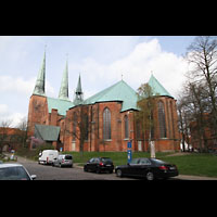 Lübeck, Dom, Chor, Ansicht vom Domkirchhof