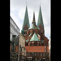 Lübeck, St. Marien, Blick vom 'Schrangen' auf den Chor mit Strebepfeilern