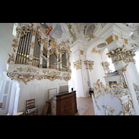 Steingaden, Wieskirche - Wallfahrtskirche zum gegeißelten Heiland, Orgel und Spieltisch
