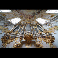 Ettal, Benediktinerabtei, Klosterkirche, Barockorgel perspektivisch