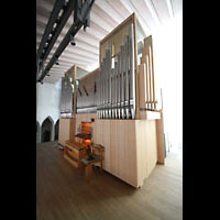 Ettal, Benediktinerabtei, Klosterkirche, Sandtner-Orgel seitlich