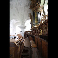 Irsee, St. Peter und Paul (ehem. Abteikirche), Orgel mit Spieltisch