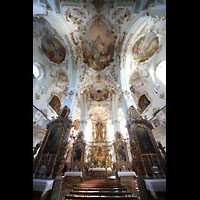 Andechs, Wallfahrtskirche (Klosterkirche), Mittelschiff und Altarraum