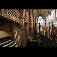 Chester, Cathedral, Blick vom Spieltisch in den Chorraum
