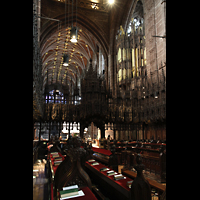 Chester, Cathedral, Chorraum, Nordseite mit Blick zur Orgel