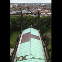 Chester, Cathedral, Blick vom Vierungsturm in Richtung Osten (Dach des Chorraums)