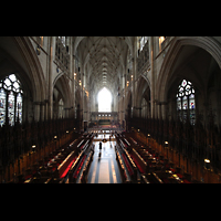 York, Minster (Cathedral Church of St Peter), Blick von der Orgel in den Chorraum