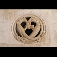 Trogir, Katedrala sv. Lovre (St. Laurentius), Detail einer Steinmetzarbeit