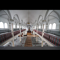 Reykjavík, Fríkirkja, Blick von der Orgel in die Kirche