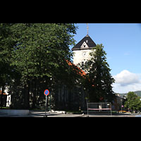 Trondheim, Vår Frue Kirke (Liebfrauenkirche) / Bymision, Außenansicht von der Kongens Gate aus gesehen