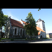 Trondheim, Vår Frue Kirke (Liebfrauenkirche) / Bymision, Außenansicht von der Kongens Gate aus gesehen