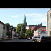 Trondheim, Nidarosdomen, Ansicht des Doms von der Innenstadt aus