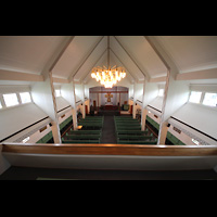 Kirkenes, Kirke, Blick vom Spieltisch in die KIirche