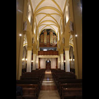 Bergen, St. Paul, Innenraum in Richtung Orgel