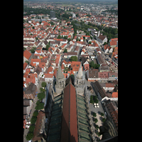Ulm, Münster, Münster und Innenstadt von oben