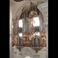 Weingarten, Basilika  St. Martin, Orgel von der Seitenempore aus